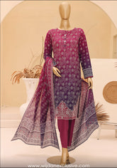 HZ Chunri Embroidered Digital Printed Lawn Collection'25 D-03